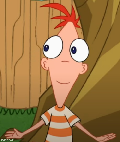 High Quality Front Facing Phineas 1.7 Blank Meme Template