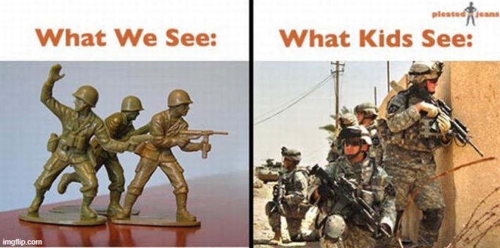 image tagged in kids,parents,what adults see what kids see,military | made w/ Imgflip meme maker