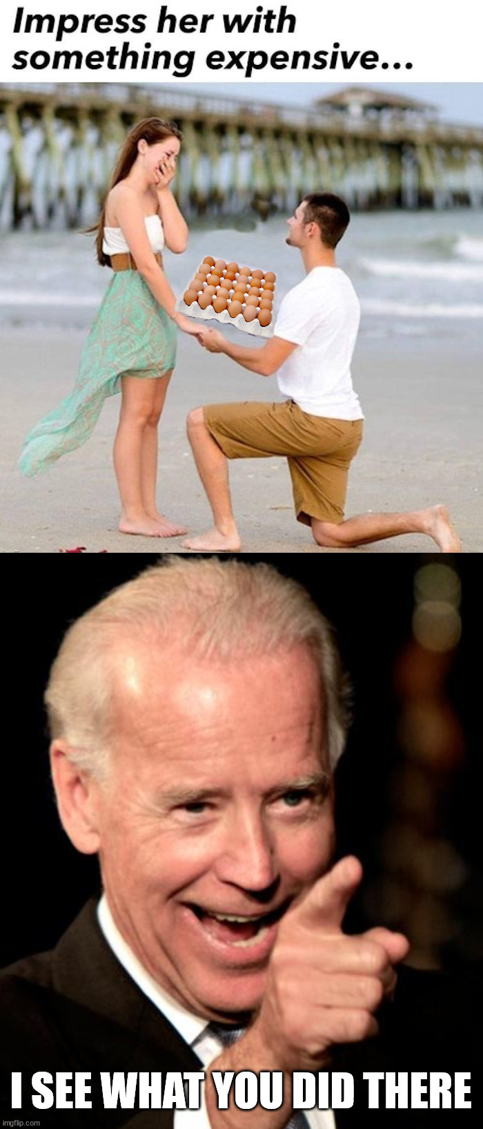 I SEE WHAT YOU DID THERE | image tagged in memes,smilin biden | made w/ Imgflip meme maker