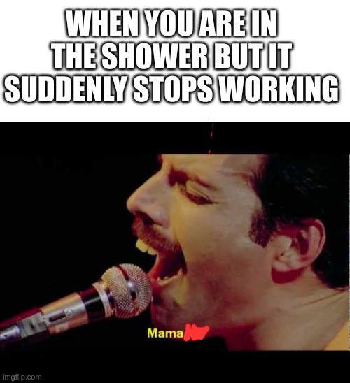 I also do that when the shower turns in 1 second from hot to cold | WHEN YOU ARE IN THE SHOWER BUT IT SUDDENLY STOPS WORKING | image tagged in blank white template,mama | made w/ Imgflip meme maker