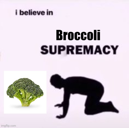 I believe in supremacy | Broccoli | image tagged in i believe in supremacy | made w/ Imgflip meme maker