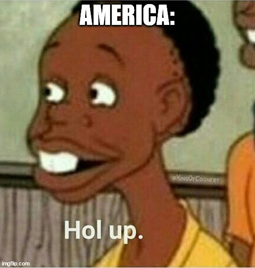 hol up | AMERICA: | image tagged in hol up | made w/ Imgflip meme maker