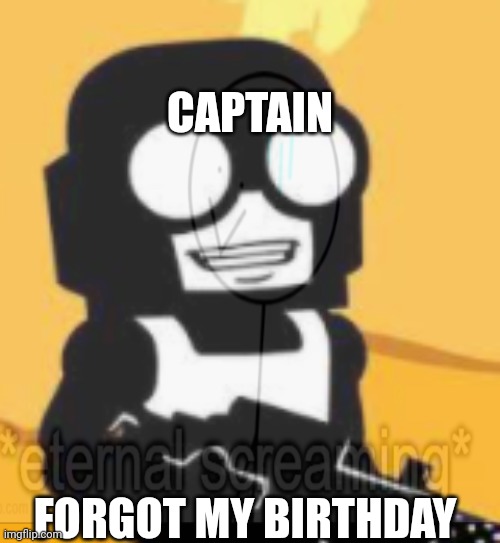 Why | CAPTAIN; FORGOT MY BIRTHDAY | image tagged in tankman | made w/ Imgflip meme maker
