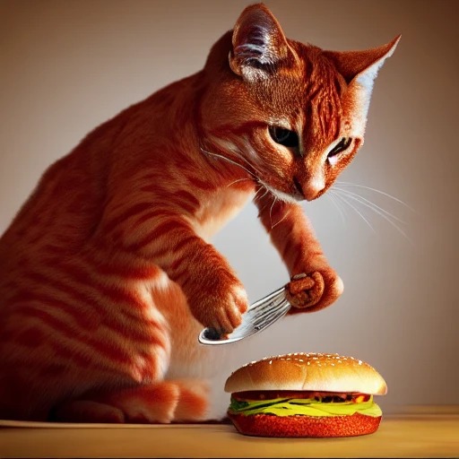 Cat v burger Blank Meme Template