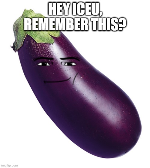 E g g p l a n t | HEY ICEU, REMEMBER THIS? | image tagged in motivational eggplant | made w/ Imgflip meme maker