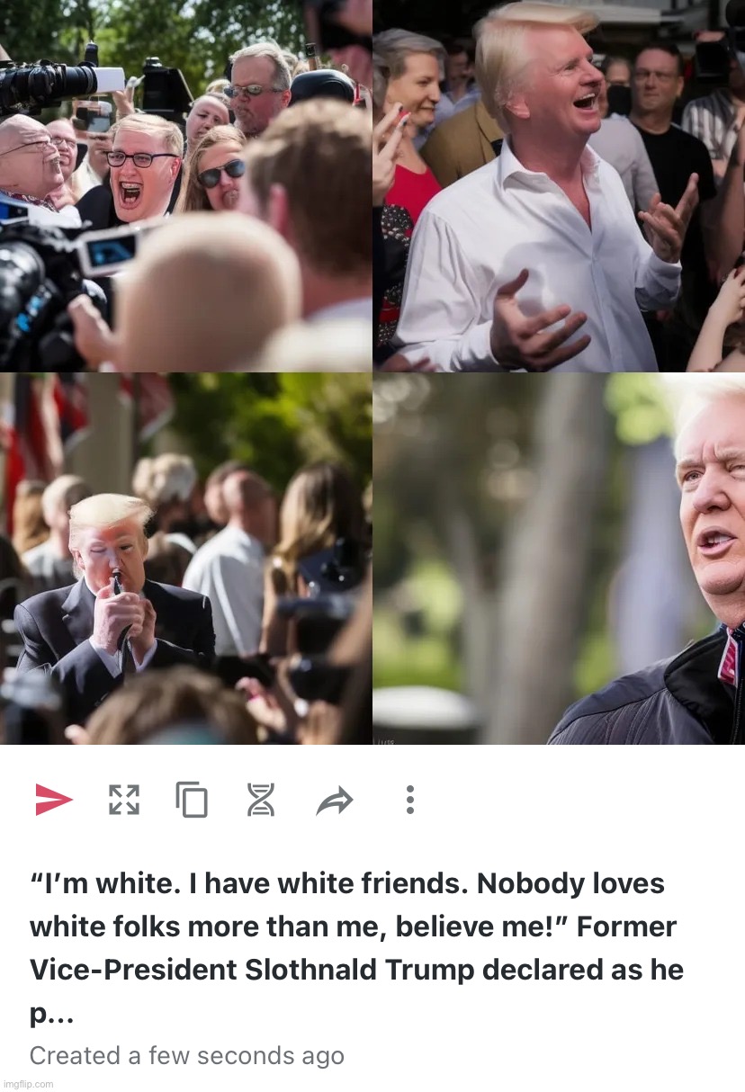 …ointed a finger toward the camera in defiance of the mainstream media. | image tagged in im white,i have white friends,its okay to be white,white lives matter,believe me,slothnald trump | made w/ Imgflip meme maker