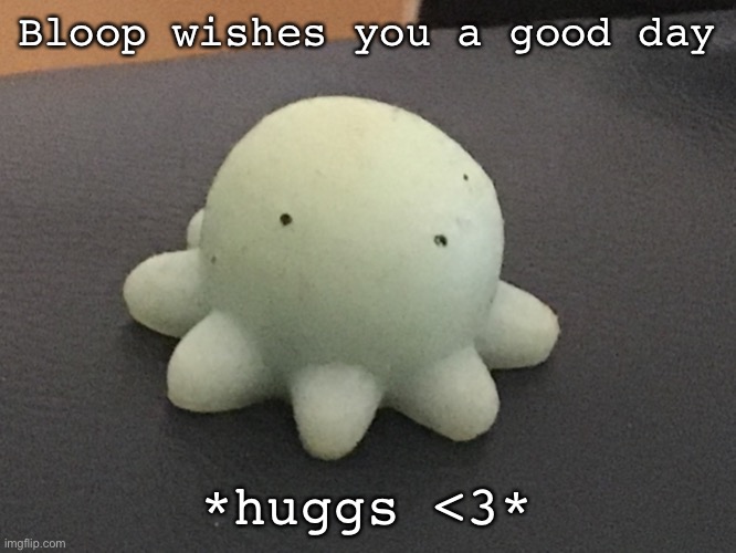 get your dose of wholesomeness to get you through some tough/difficult times <33 | Bloop wishes you a good day; *huggs <3* | image tagged in bloop 33 | made w/ Imgflip meme maker