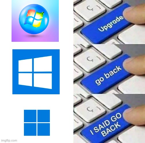 Windows 7 was goated | image tagged in i said go back | made w/ Imgflip meme maker