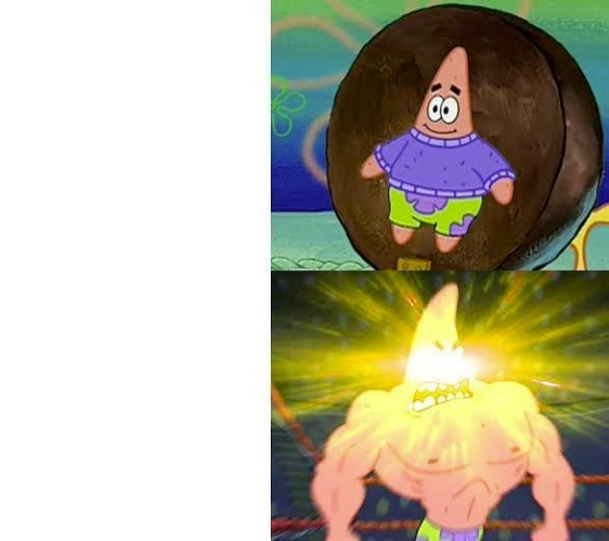 Weak Patrick vs. Strong Patrick Blank Meme Template