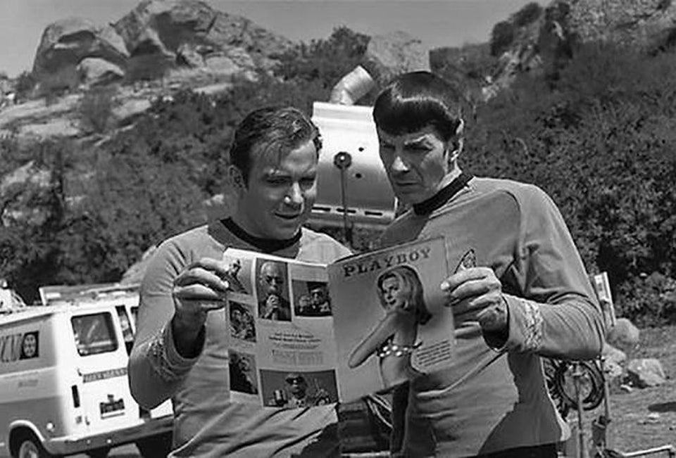 Spock, Kirk, Star Trek playboy Blank Meme Template