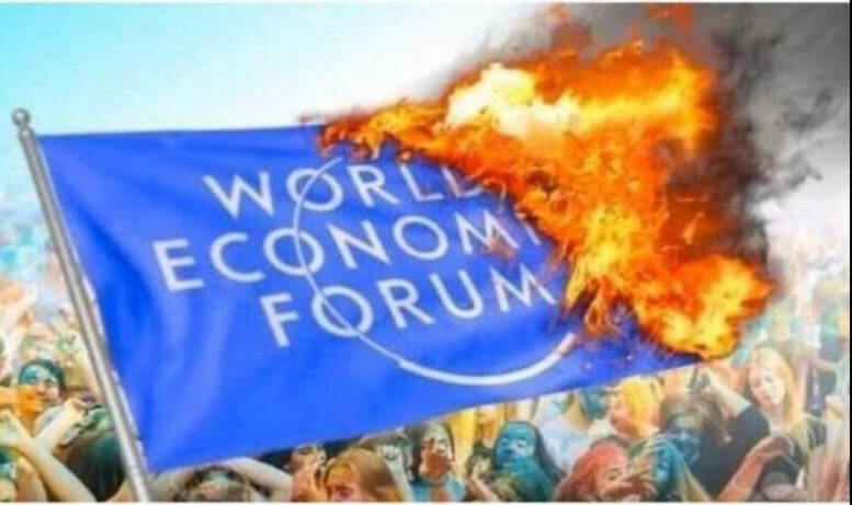 WEF burning flag Blank Meme Template