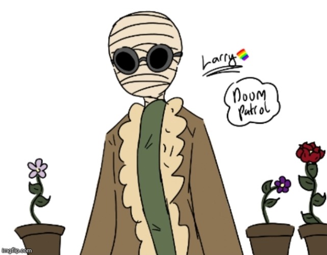 Sooo I've been watching this show called "Doom Patrol" with my mother, and I decided to draw one of the characters for my irl mo | image tagged in larry,doom patrol,drawing | made w/ Imgflip meme maker