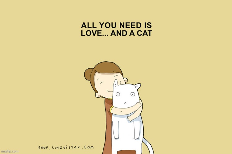 A Cat Lady's Way Of Thinking | image tagged in memes,comics,cat lady,i need you,love,cats | made w/ Imgflip meme maker