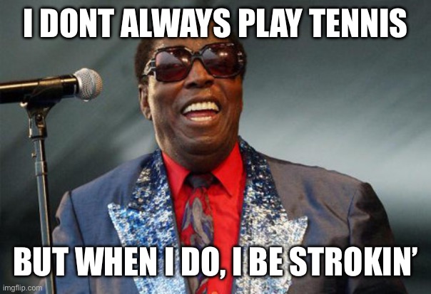 strokin | I DONT ALWAYS PLAY TENNIS; BUT WHEN I DO, I BE STROKIN’ | image tagged in strokin | made w/ Imgflip meme maker