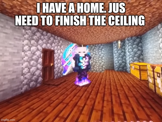 I HAVE A HOME. JUS NEED TO FINISH THE CEILING | made w/ Imgflip meme maker