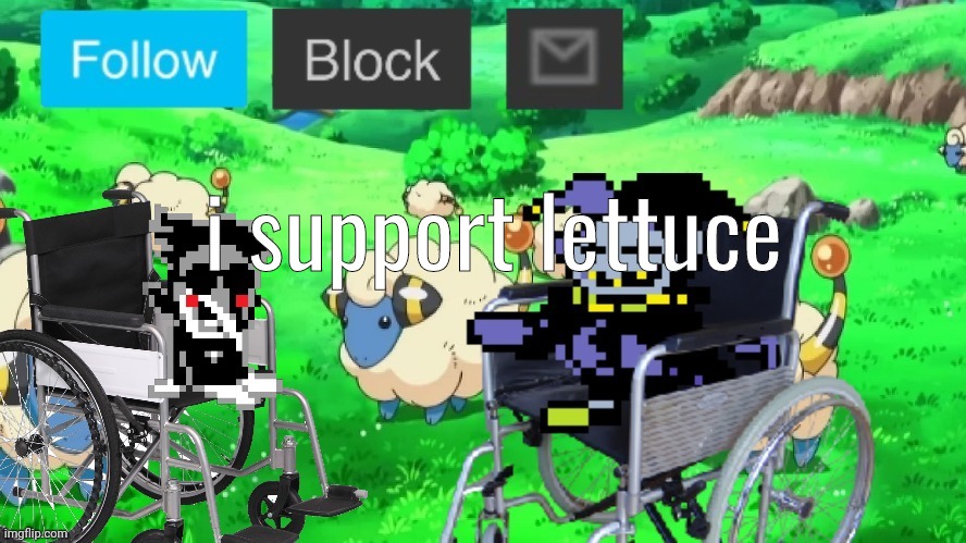 i support lettuce | i support lettuce | image tagged in mareeep announcement temp 23 | made w/ Imgflip meme maker