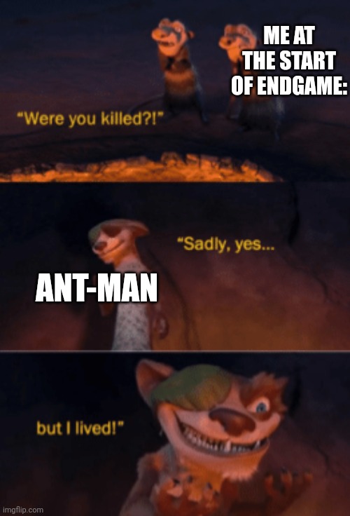 When It started showing the dead superheroes in the start and it saw Ant-Man i cried | ME AT THE START OF ENDGAME:; ANT-MAN | image tagged in were you killed,ant man,endgame,snap,thanos snap,meme | made w/ Imgflip meme maker