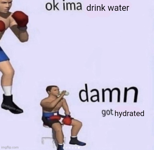 damn got hydrated | drink water; hydrated | image tagged in damn got hands,water,drinking | made w/ Imgflip meme maker