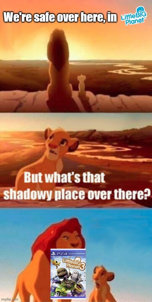 Not to be rude or anything, but.. | We're safe over here, in | image tagged in memes,simba shadowy place | made w/ Imgflip meme maker