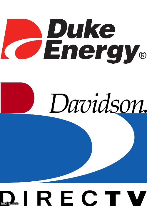 Dee dee dee logos! | image tagged in duke energy logo,davidson associates logo,directv logo | made w/ Imgflip meme maker