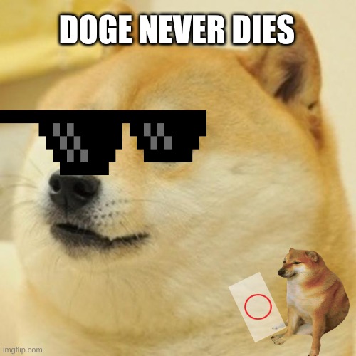 Doge Meme | DOGE NEVER DIES | image tagged in memes,doge | made w/ Imgflip meme maker