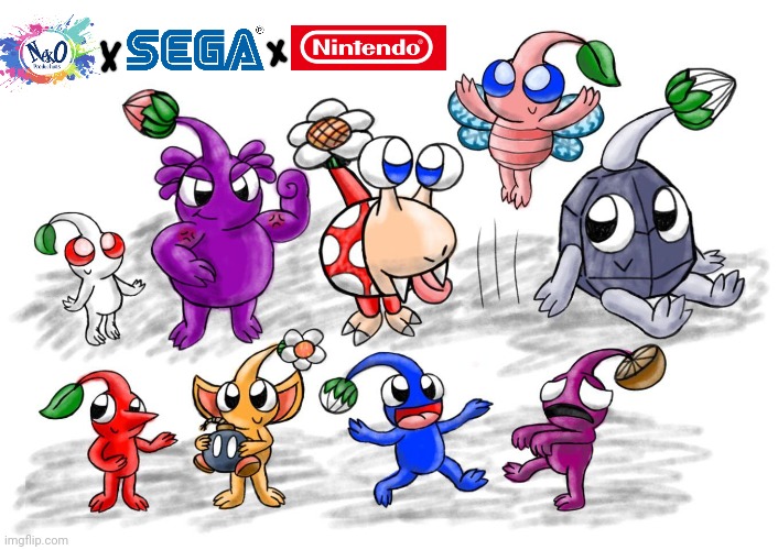 New Pikmin | image tagged in sonic mania adventures pikmin,sega,sonic mania,sonic the hedgehog,nintendo,neko productions | made w/ Imgflip meme maker