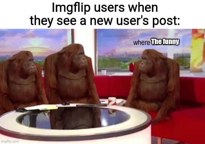 where banana | Imgflip users when they see a new user's post:; The funny | image tagged in where banana,memes,imgflip,lol so funny | made w/ Imgflip meme maker