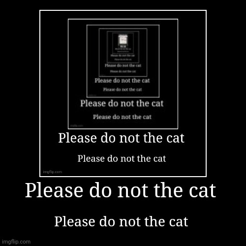 Please do not the cat day 5 | image tagged in funny,demotivationals | made w/ Imgflip demotivational maker