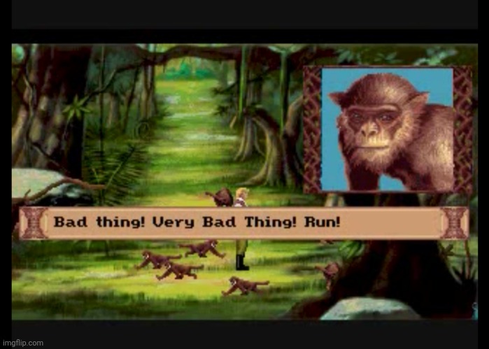 Bad thing! Run! | image tagged in bad thing run | made w/ Imgflip meme maker