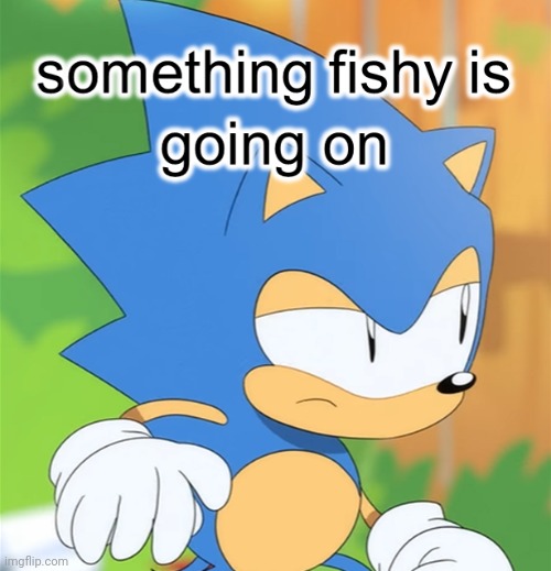 Sonic something fishy is going on | image tagged in sonic something fishy is going on | made w/ Imgflip meme maker