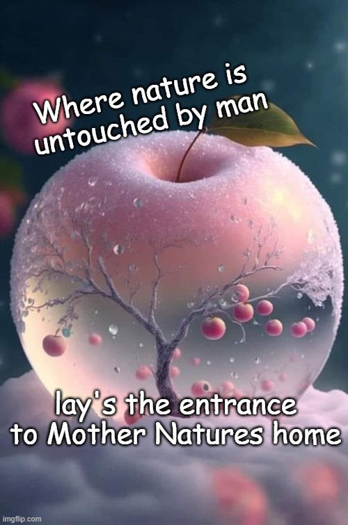 Where nature is 
untouched by man; lay's the entrance to Mother Natures home | image tagged in mother nature | made w/ Imgflip meme maker