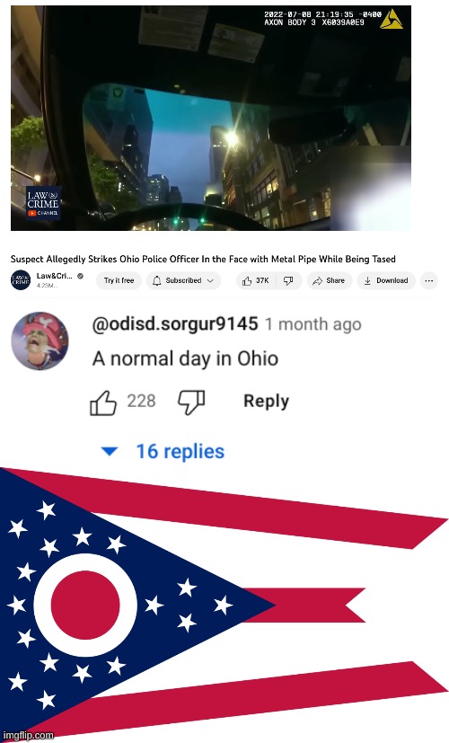 i don't know if this is a cursed comment or not | image tagged in ohio flag,ohio,normal life in ohio,cursed comment,ohio police,memes | made w/ Imgflip meme maker