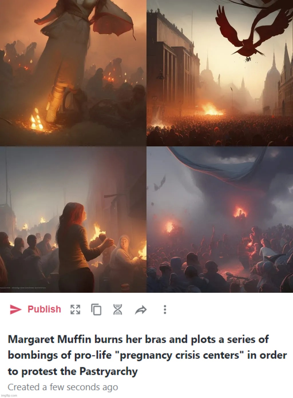 image tagged in margaret muffin burns her bras and plots a series of bombings of | made w/ Imgflip meme maker