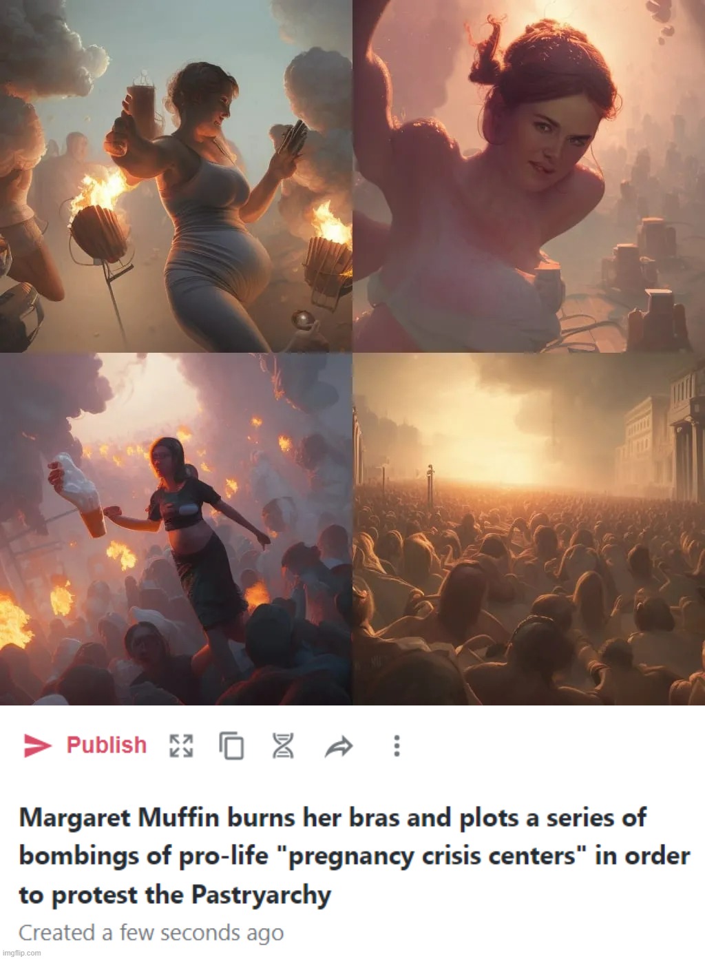image tagged in margaret muffin burns her bras and plots a series of bombings of | made w/ Imgflip meme maker