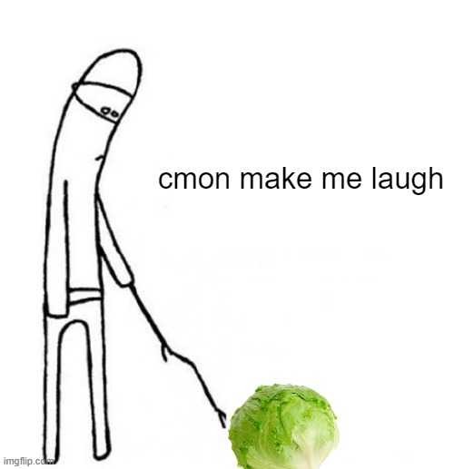 come on.. | cmon make me laugh | image tagged in cmon do something,lettuce,memes,funny,relatable memes,true story | made w/ Imgflip meme maker