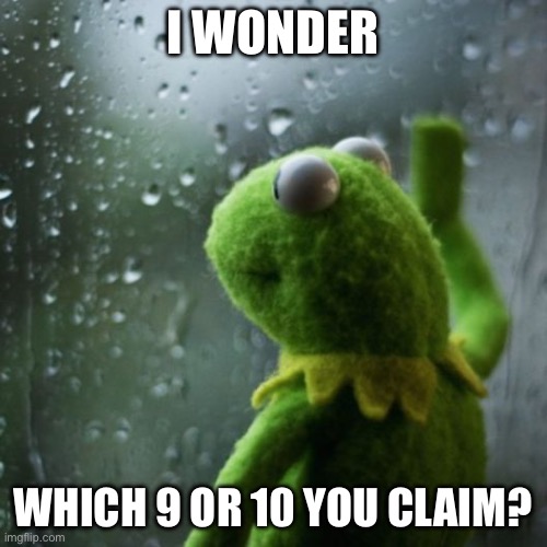 sometimes I wonder  | I WONDER; WHICH 9 OR 10 YOU CLAIM? | image tagged in sometimes i wonder | made w/ Imgflip meme maker