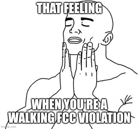 Feels Good Man | THAT FEELING; WHEN YOU'RE A WALKING FCC VIOLATION | image tagged in feels good man | made w/ Imgflip meme maker