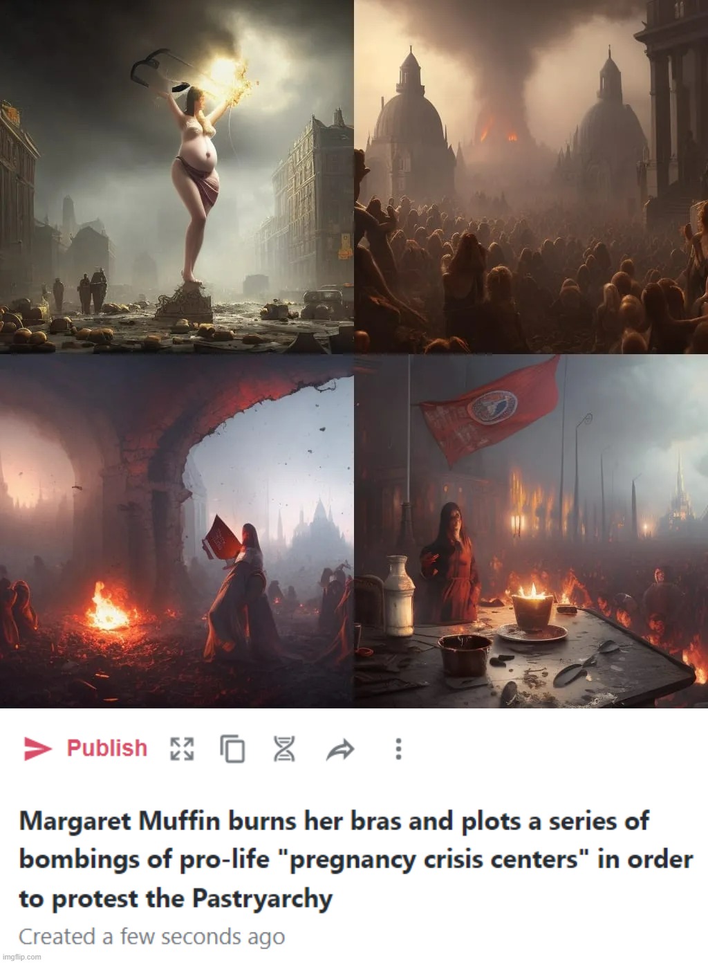 image tagged in margaret muffin burns her bras and plots a series of bombings of | made w/ Imgflip meme maker