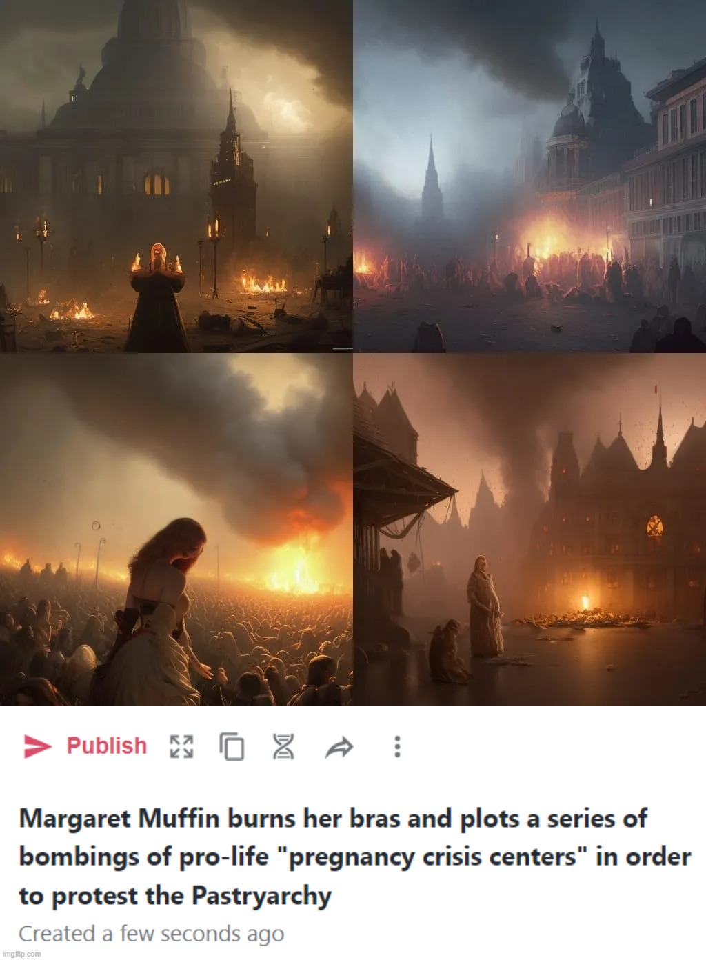 image tagged in margaret muffin burns her bras and plots a series of bombings of | made w/ Imgflip meme maker