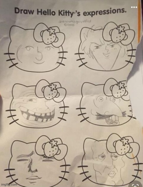 hello kitty drawings | image tagged in drawing | made w/ Imgflip meme maker