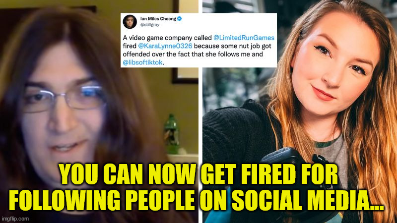 Selective freedom... social scoring next... | YOU CAN NOW GET FIRED FOR FOLLOWING PEOPLE ON SOCIAL MEDIA... | image tagged in thought,police | made w/ Imgflip meme maker