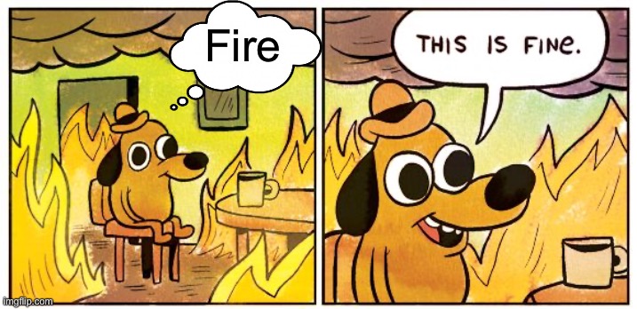 Tis is fine | Fire | image tagged in memes,this is fine | made w/ Imgflip meme maker