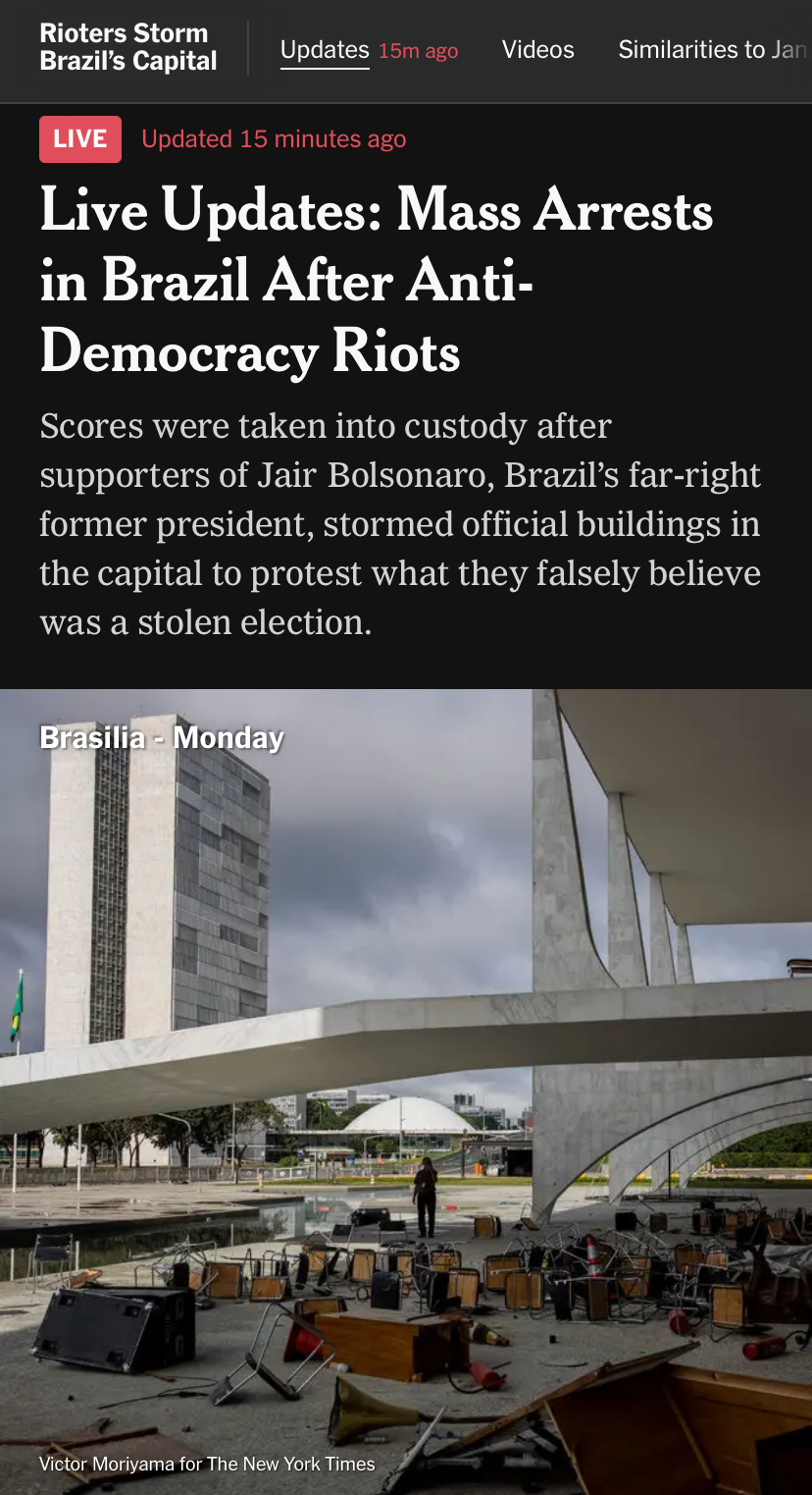 High Quality Mass arrests in Brazil of far-right protestors Blank Meme Template