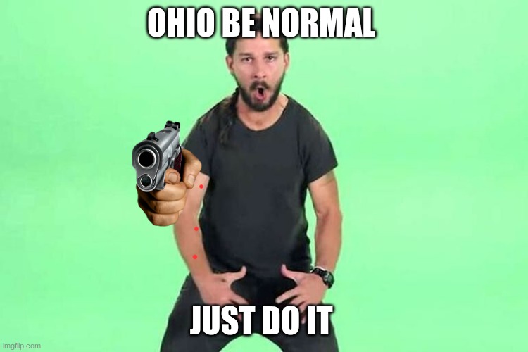 Just do it |  OHIO BE NORMAL; JUST DO IT | image tagged in just do it | made w/ Imgflip meme maker