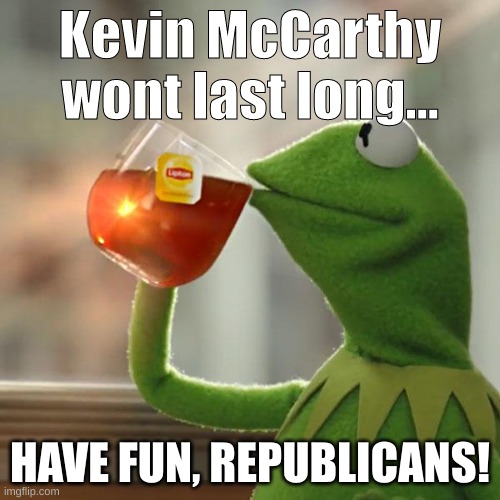 But That's None Of My Business | Kevin McCarthy wont last long... HAVE FUN, REPUBLICANS! | image tagged in memes,but that's none of my business,kermit the frog | made w/ Imgflip meme maker