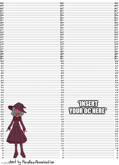 Character height template | *INSERT YOUR OC HERE* | image tagged in character height template | made w/ Imgflip meme maker