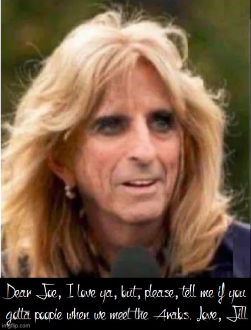 Private communication mistakenly released by White Staff Staff | image tagged in vince vance,jill biden,alice cooper,memes,joe biden,pooping | made w/ Imgflip meme maker