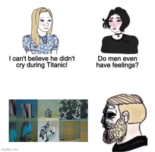 someting | image tagged in chad crying | made w/ Imgflip meme maker