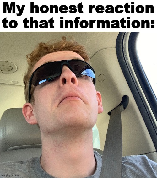 image tagged in my honest reaction to that information | made w/ Imgflip meme maker