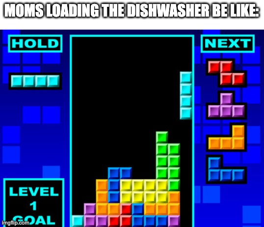 Anyone Else? | MOMS LOADING THE DISHWASHER BE LIKE: | image tagged in tetris,moms,mom,dishwasher | made w/ Imgflip meme maker